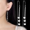 Personality Minimalism Ear Hook Hanging Women's Fashion Elegant Hanging Earrings Hanging Earrings Women's Long Unique Heart-Shaped Tassel Earrings