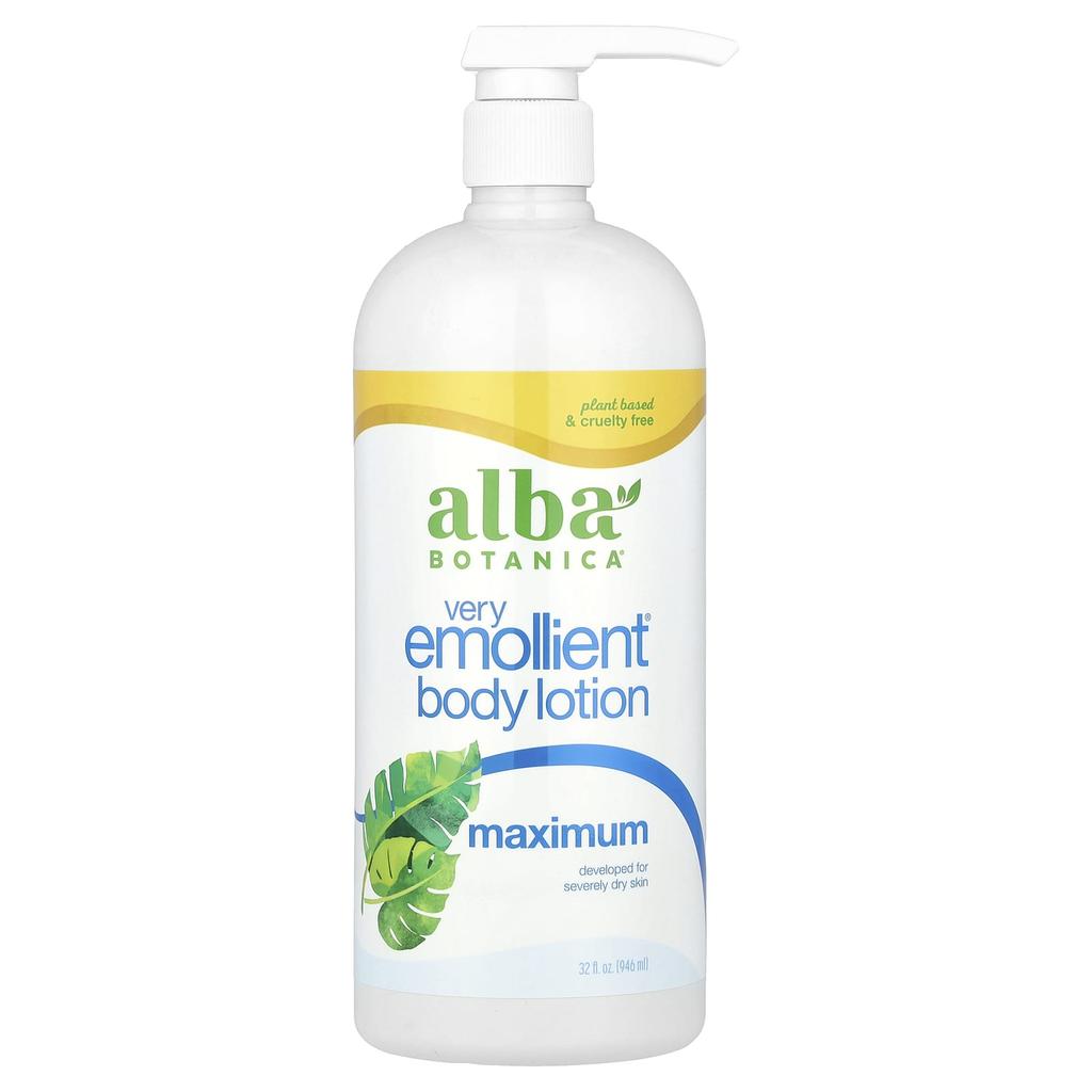 Alba Botanica Very Emollient Body Lotion, Maximum, 32 Fl Oz (946 Ml)