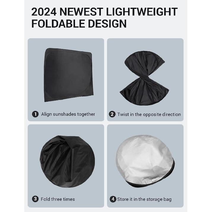 Proadsy 2024 Upgrade Front Windshield Sun Shade Foldable Sunshade Protector Custom Fit 2022 2023 2024 Ford Maverick, Hybrid, XL, XLT, Lariat Truck