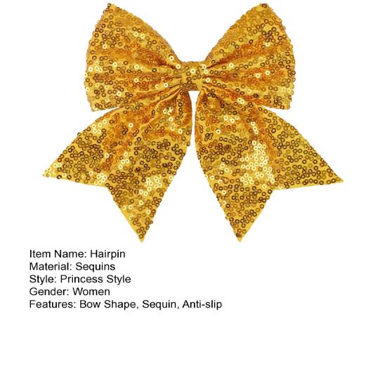 Заколка для волос двухслойная однотонная с пайетками противоскользящая ретро-украшение для волос в стиле принцессы