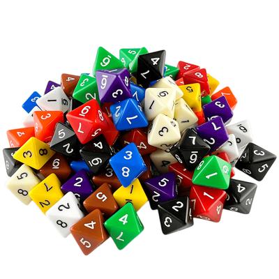 D8 многогранные игральные кости 15,5 мм цифровой игровой набор игральных костей 8 гранный 10 шт для настольных игр