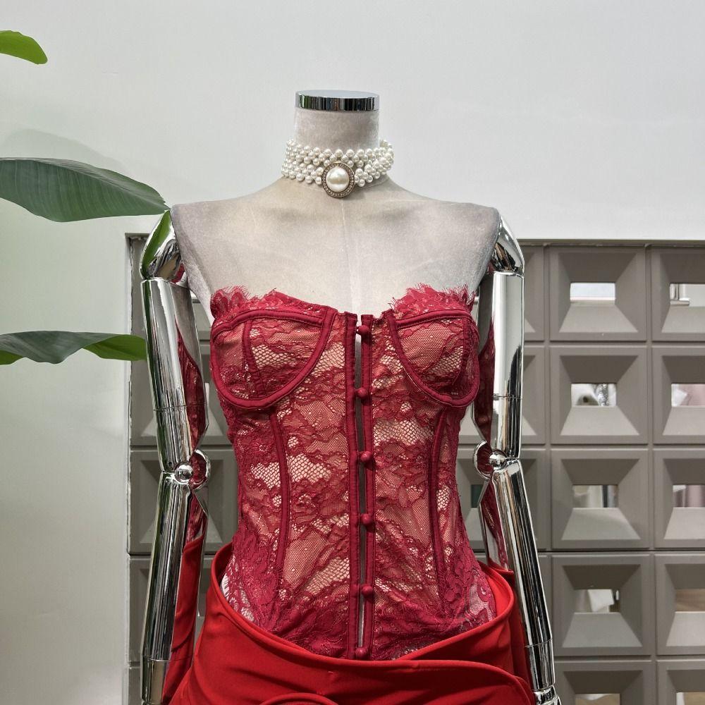 Прозрачный кружевной длинный корсет с цветочной подвязкой, модный безрукавный кроп-топ, весна-лето