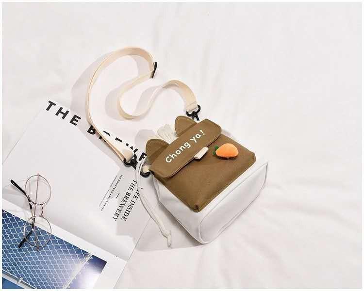 Корейская версия детской сумки 2025 осень и зима сумка через плечо простая кролик сумка через плечо модные мальчики и девочки детские универсальные аксессуары