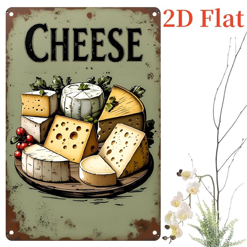 D Flat D Flat Vintage Metal Wall Decoration Featuring a Rustic Cheese Plate Design Suitable for Farmhouse Kitchens Bars C