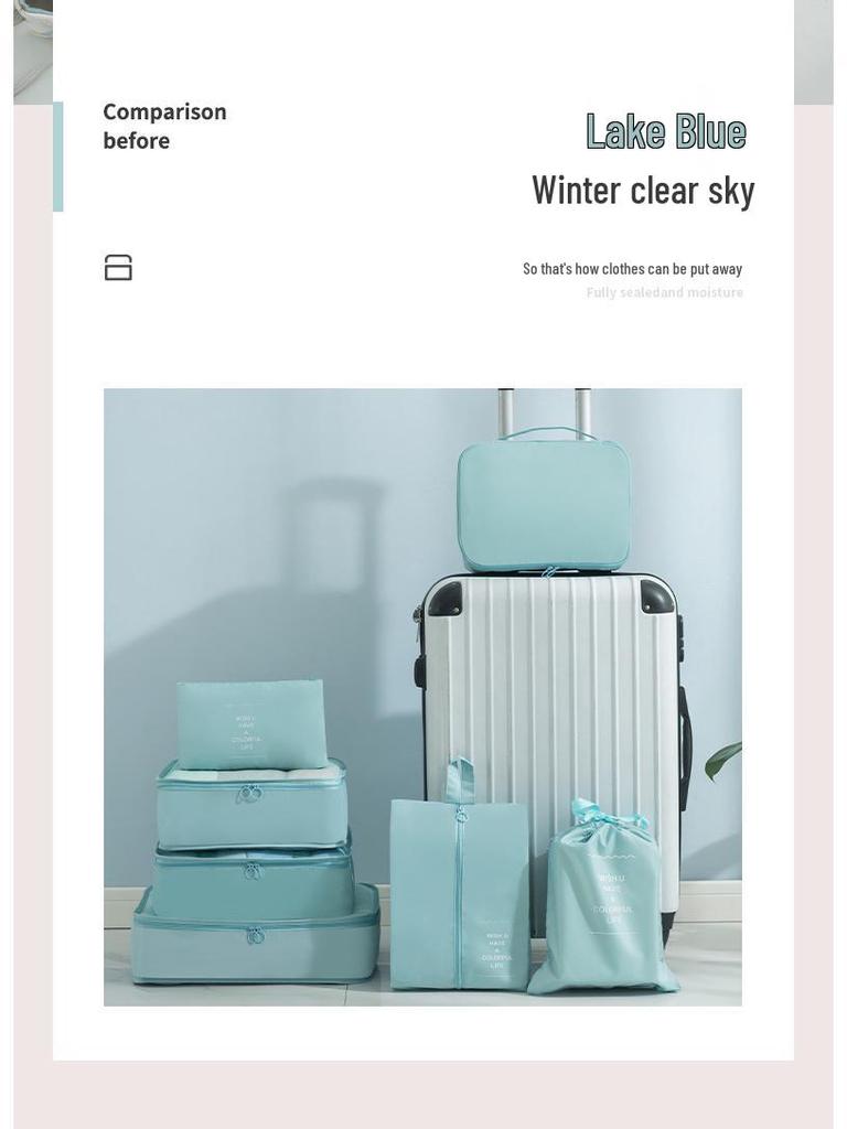 Набор для хранения в путешествиях из 8 предметов: Сумки-органайзеры для нижнего белья, обуви и одежды