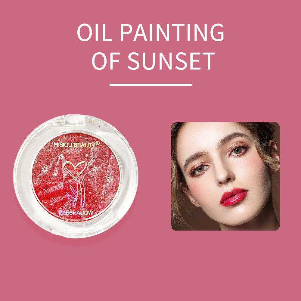 Misiou Beauty Eye Shadow New Products Pearl Light Fine Flash Earth Color Than Heart Carved Halloween Monochrome Blush Disk