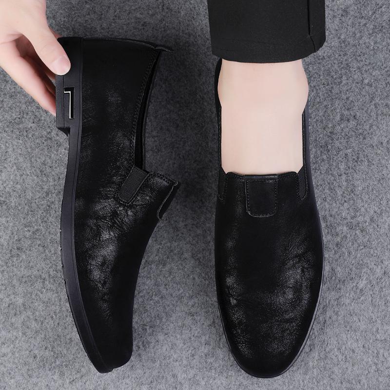 Модные мужские деловые кожаные туфли класса люкс для отдыха из натуральной кожи с мягкой дышащей подошвой, нескользящие, универсальные, для вождения