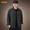 JEEP Men's 100% Cotton Loose-Fit Utility Shirt Jacket