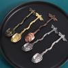Vintage Dessert Spoon Zinc Zinc Zinc Alloy Teaspoon Stirring Spoon Dragonfly Coffee Spoon  Cake
