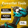 600NM 21V Cordless Electric Impact Wrench, Multifunctional Tool with 2 Rechargeable Batteries,socket Wrench and Screwdriver Bit