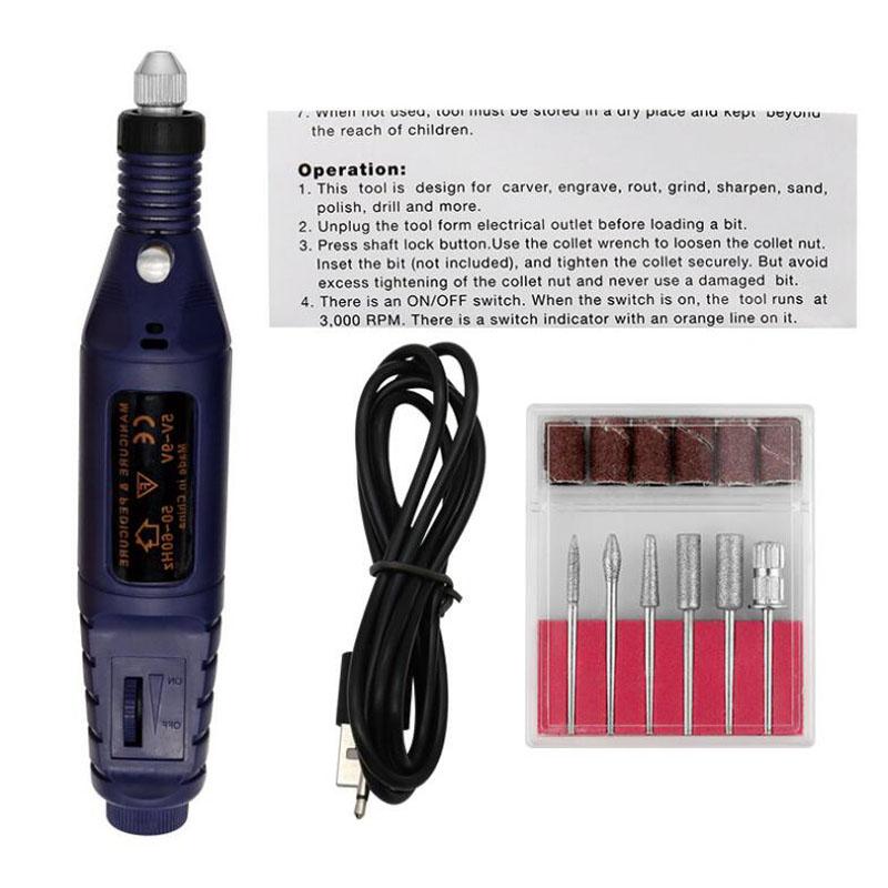 Portable Electric Manicure Art Pen Electric Nail Grinder Nail Efile Nail Drill Pen Manicure Machine Kit Salon Home Use