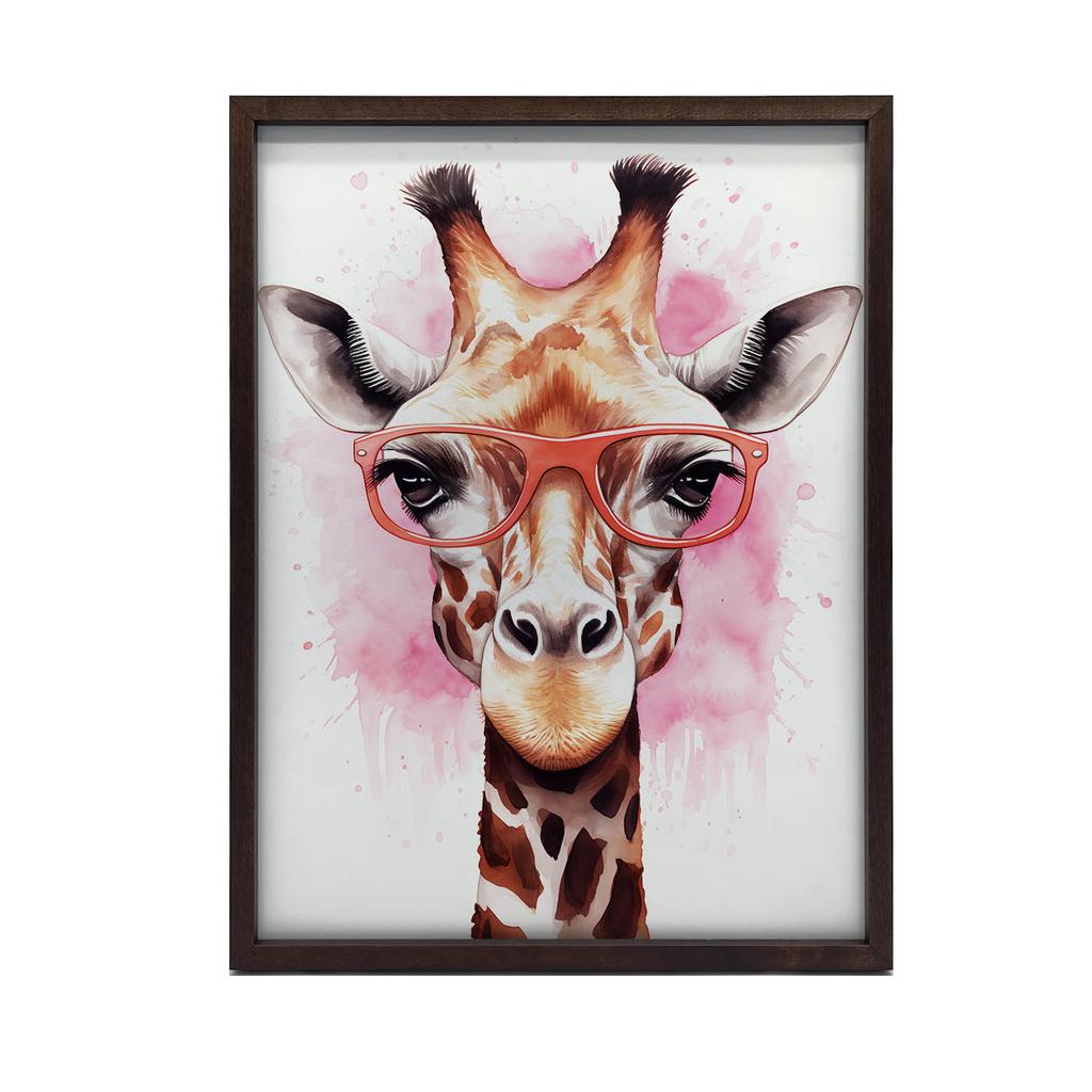Pink Giraffe With Glasses Pink Giraffe With Glasses, 40X50 Cm, Frameless, Matte Paper 230 Gsm