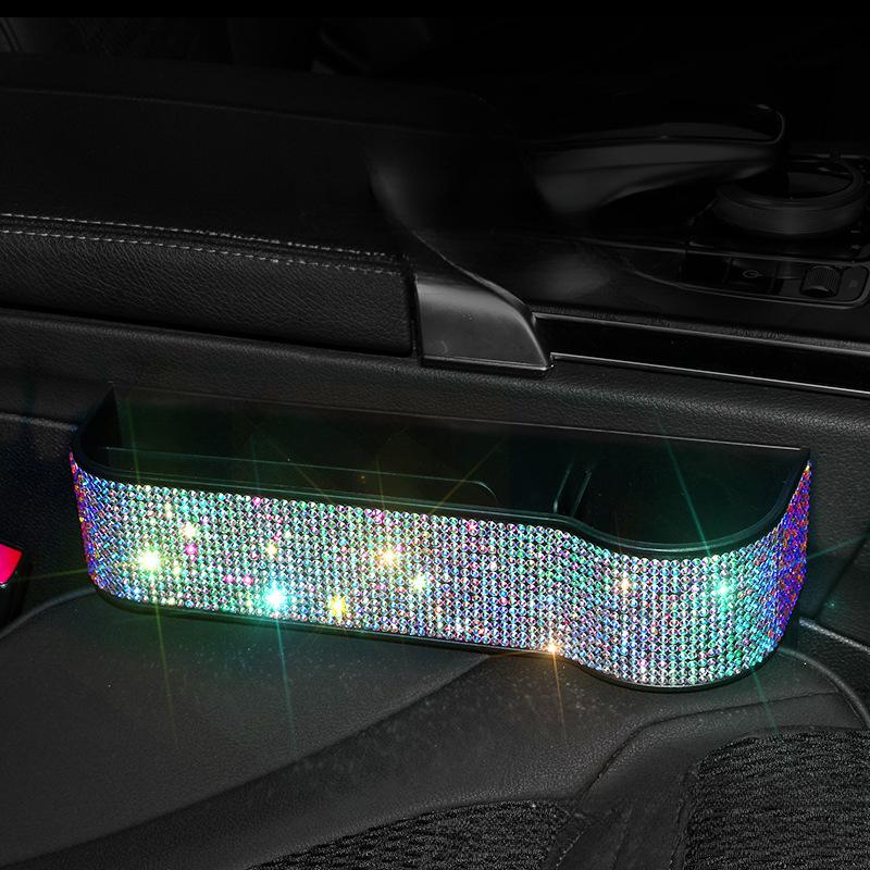 Роскошный бриллиантовый автомобильный ящик для хранения в щели Зарядное устройство Карман-щель для сиденья Органайзер для сиденья Держатель для карт, телефона, бутылок, стаканов Автомобильные аксессуары