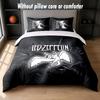 Led Zeppelin Design Bed Bedding Set 1 Duvet Cover + 2 Pillowcases Soft Breathable Household Bed Linens