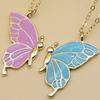 2Pcs/Set Friendship Necklace Meaningful Bright Luster All Match Adjustable Extension Chain Decoration Gift Best
