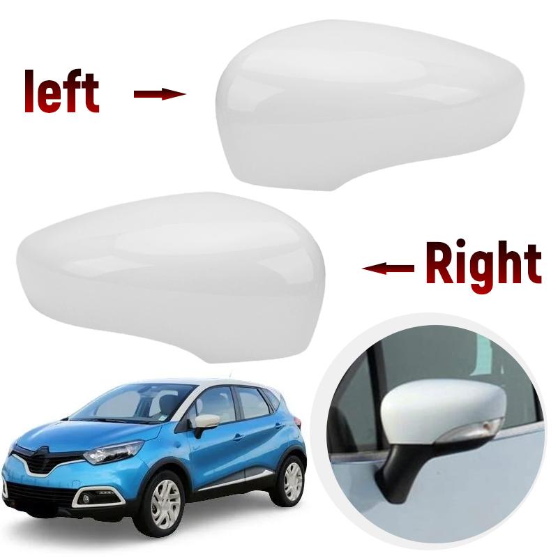 Side Door Wing Mirror Cover Cap For Renault Clio 4 Mk4 / Zoe / Captur 2012- Glossy Black/White Rearview Mirror Case Replace