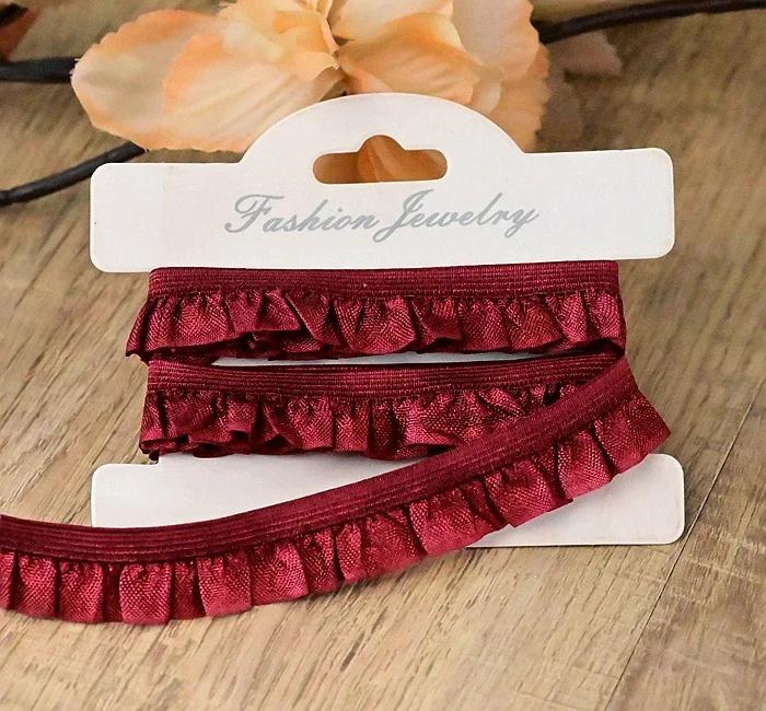 21 Color Stretchy Ealstic Ruffle Pleat Dance Shirt 1.5-2.5cm Wide Skirt Dress Edging Lace Trim Ribbon 10 Meters