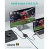 Commutateur HDMI - GENERIC - GANA 4K - 3 Ports - Plug and Play - Résolution 1080P