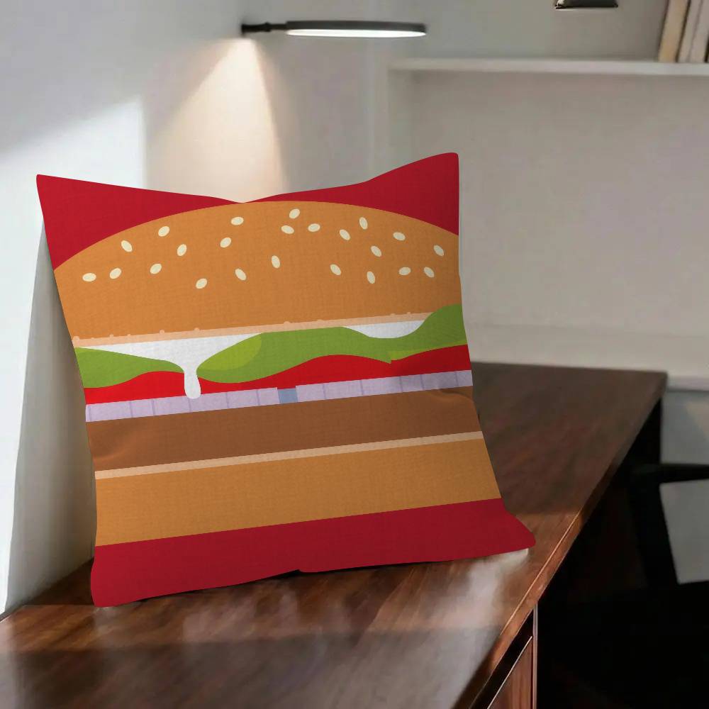 Pillow anime Cushion Cover x Polyester Sofa Cushions Decorative Throw Pillows Home Decoration Pillowcover Logo Burger King
