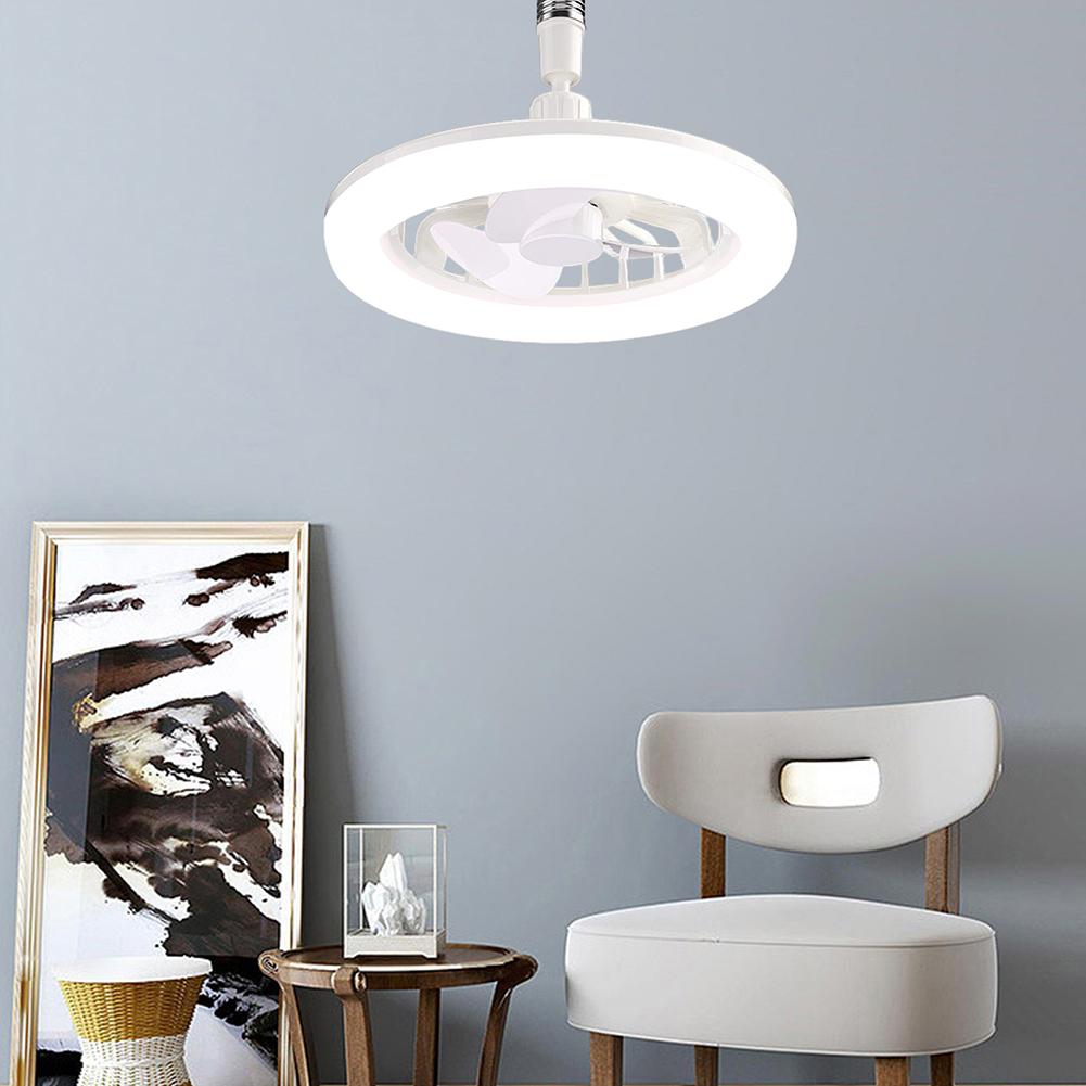 2 In 1 Silent Ceiling Fan Light 3 Gears Electric Cordless Fan with Remote Control Dimming Three Color Light for Home Living Room