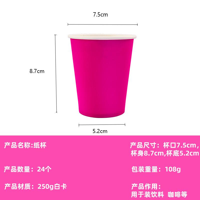 Factory Direct Sales Rose Red Theme Party Decoration Supplies Thickened Disposable Paper Plate Paper Cup Paper Towel Set