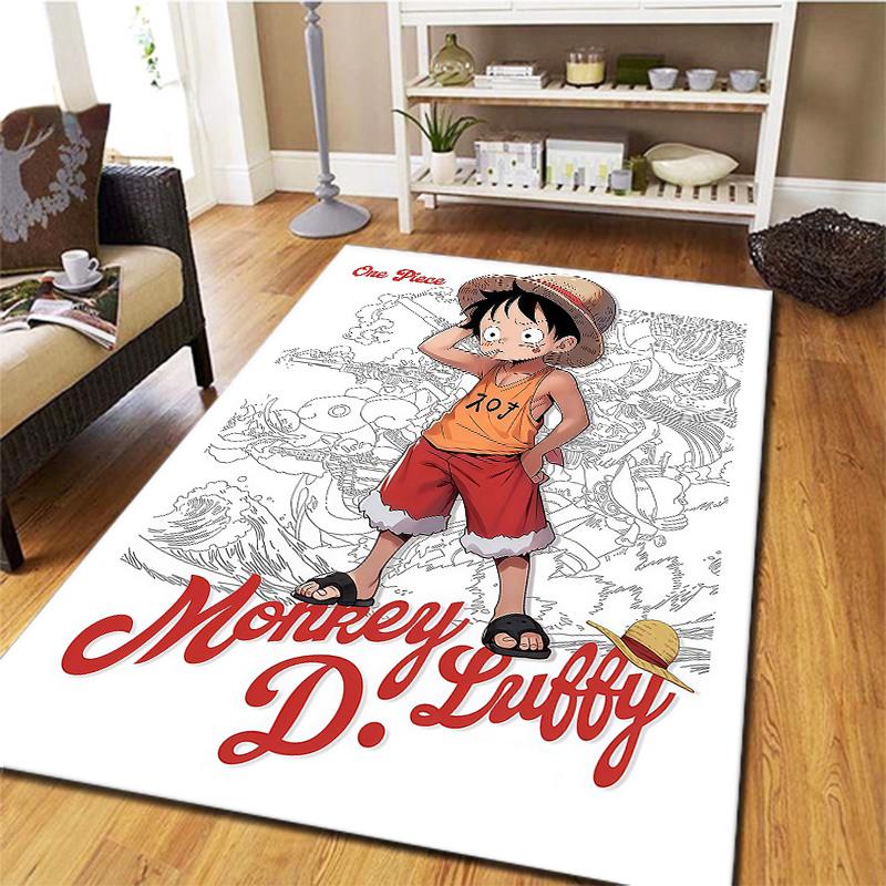 Ковер с изображением Манки Д. Луффи из One Piece для гостиной, спальни, дома, украшение дивана, нескользящий коврик для детской игры