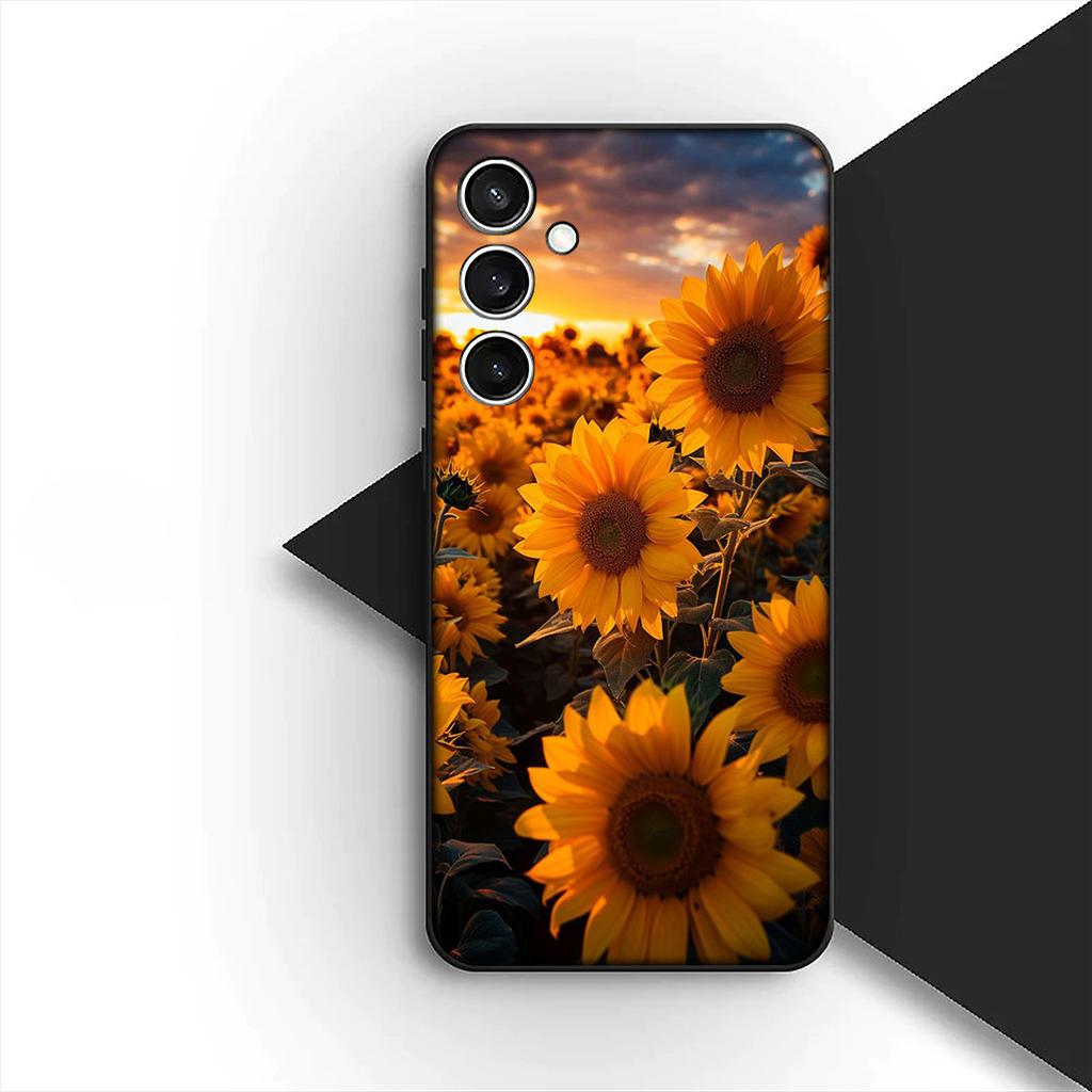 Cover for Samsung Galaxy A35 A36 A55 A26 A05 A06 A14 A50 A51 A53 A54 A12 A13 A23 Phone Case Sunflower Yellow Flower Butterfly