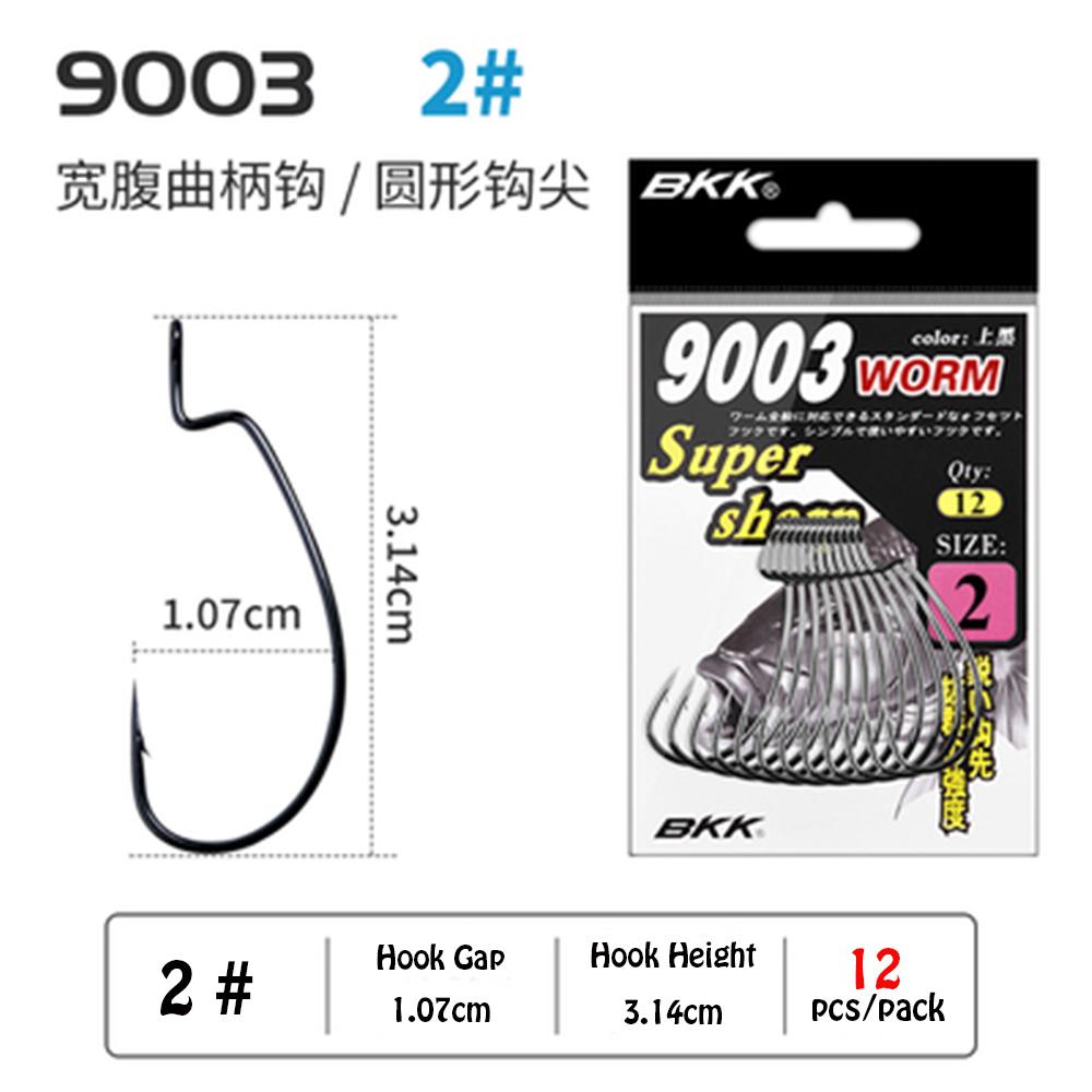 1/2/5 Packs BKK 9003 & 9003CD 3X Strength Wide Gap Sharp Soft Worm Hook Jigging Offset Hook Crank Baits Fishhook Texas Rig Pesca