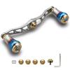 HEIGHTEN Baitcasting Reel Handle for Abu Aviation Aluminum Aurora Series Gunmetal V2.0 90mm/105mm/115mm Shimano, Daiwa, Garcia, (V2.0-105mm - & Gold)