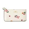 New Corner Zip Leather Wrist Bag Coin Purse Wallet Women's White CI673G-IMCAH