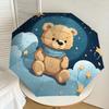 1pc Teddy Bear Night Sky Stars Clouds Umbrella with Plastic Handle,Suitable for All Seasons Home Travel Outdoor UmbrellaDD094