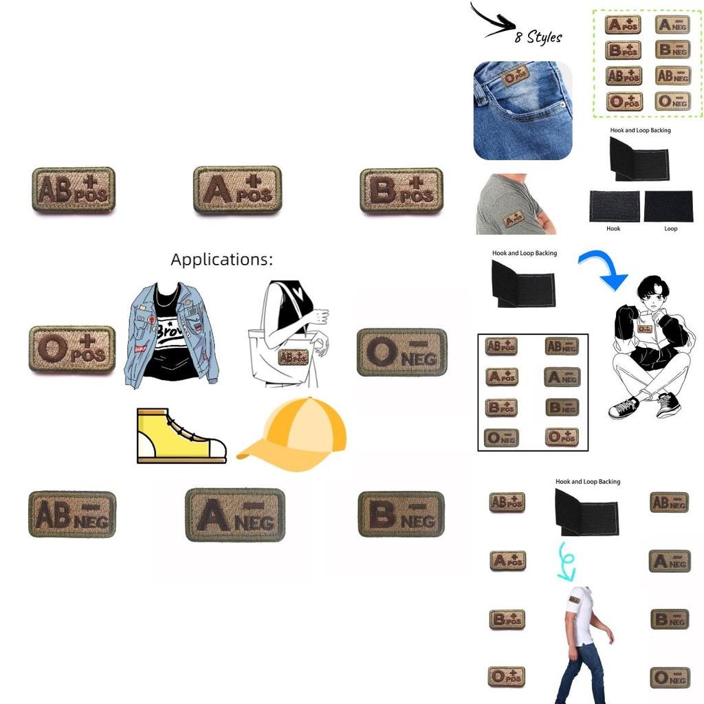Премиальный вышитый патч с группой крови Ababo+pos Тактический идентификационный значок для военных энтузиастов