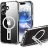 Protective Case - for iPhone - 16 Plus - Transparent Silicone - Shockproof - Magnetic Support