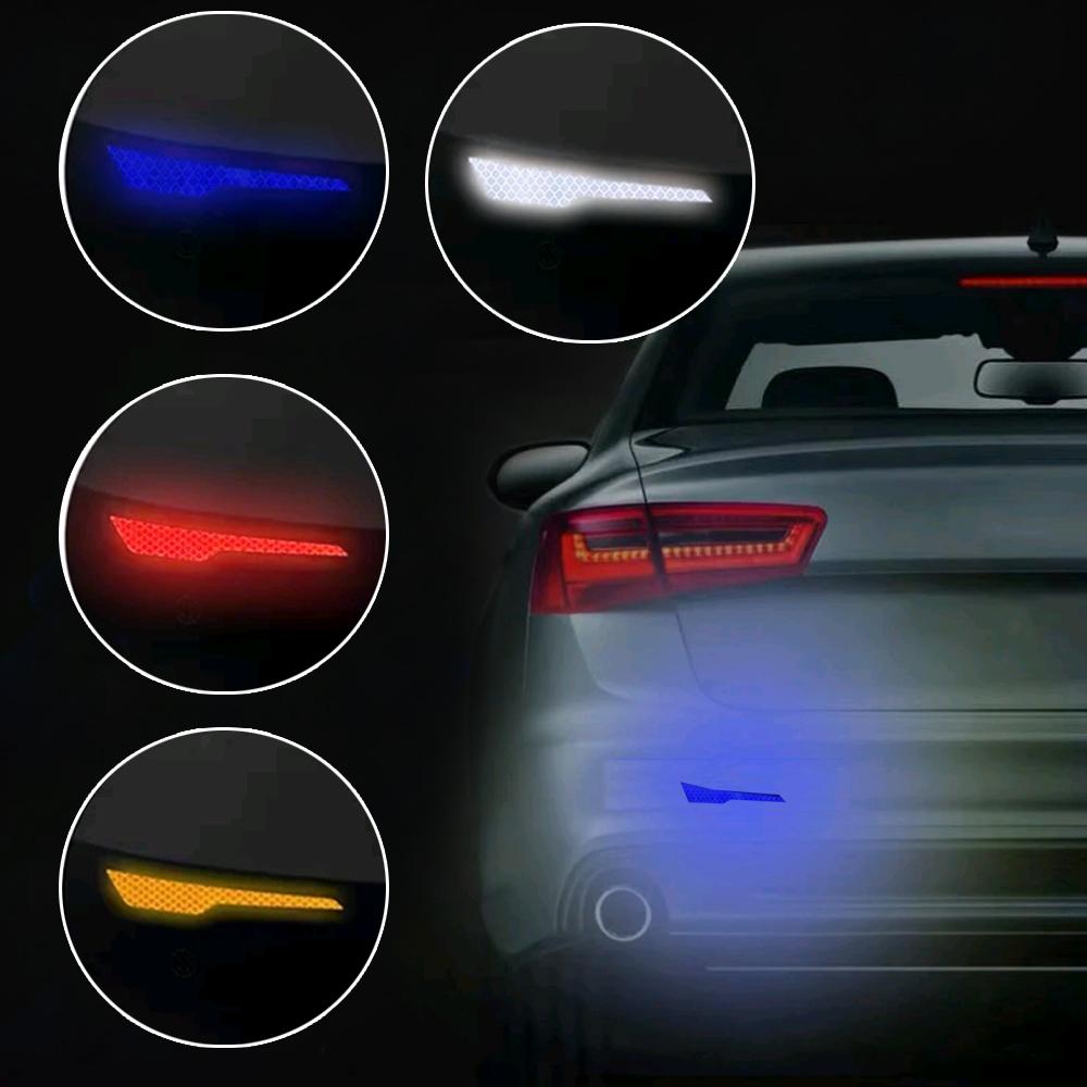 2 шт. светоотражающие предупреждающие наклейки на кузов автомобиля, наклейка на задний бампер автомобиля, светоотражающие полосы, декоративные аксессуары для экстерьера автомобиля