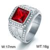 Trendy Men's Diamond-set Men's Ring with Colored Gemstones