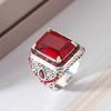 Ретро этнические мужские кольца: Инкрустация красным и зеленым цирконием, корейский стиль моды