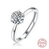 1 Carat Classic Six-Claw Ring Open Diamond Clarity Moissanite S925 Sterling Silver Ring Luxury Jewelry