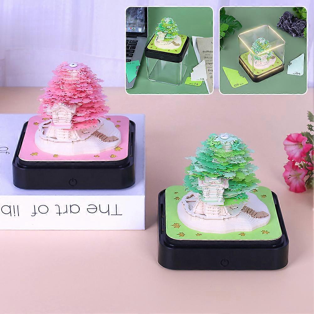 3D Sakura Tree Calendar 2026 Paper Sculpture Art Calendar Notepads, Tearoff Desk Calendar Memo Pads for School Home Office