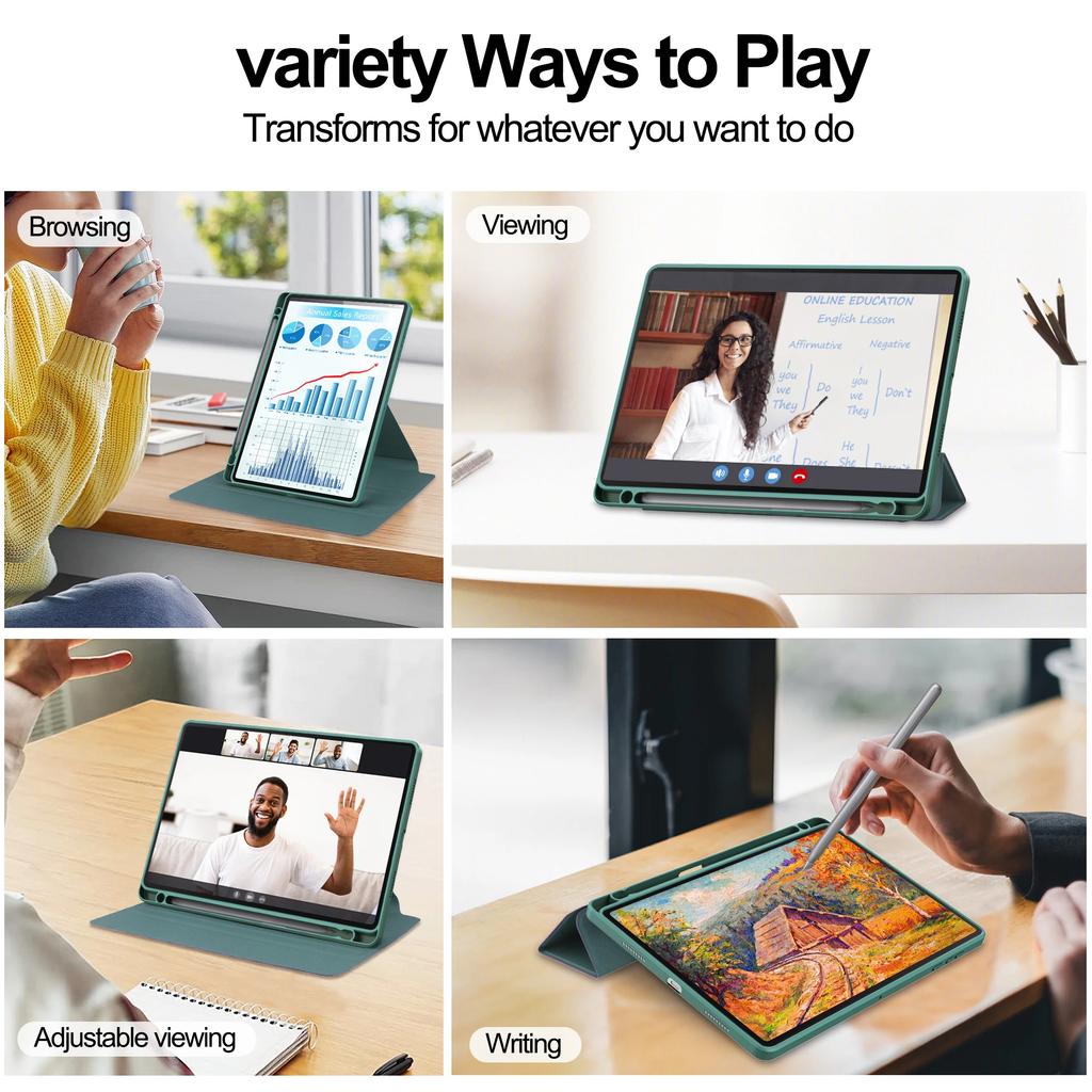 Чехол для Honor Pad X8a, чехол 11" Trifold PU кожаный акриловый чехол-подставка для Honor Pad X8a X 8a с держателем для карандаша