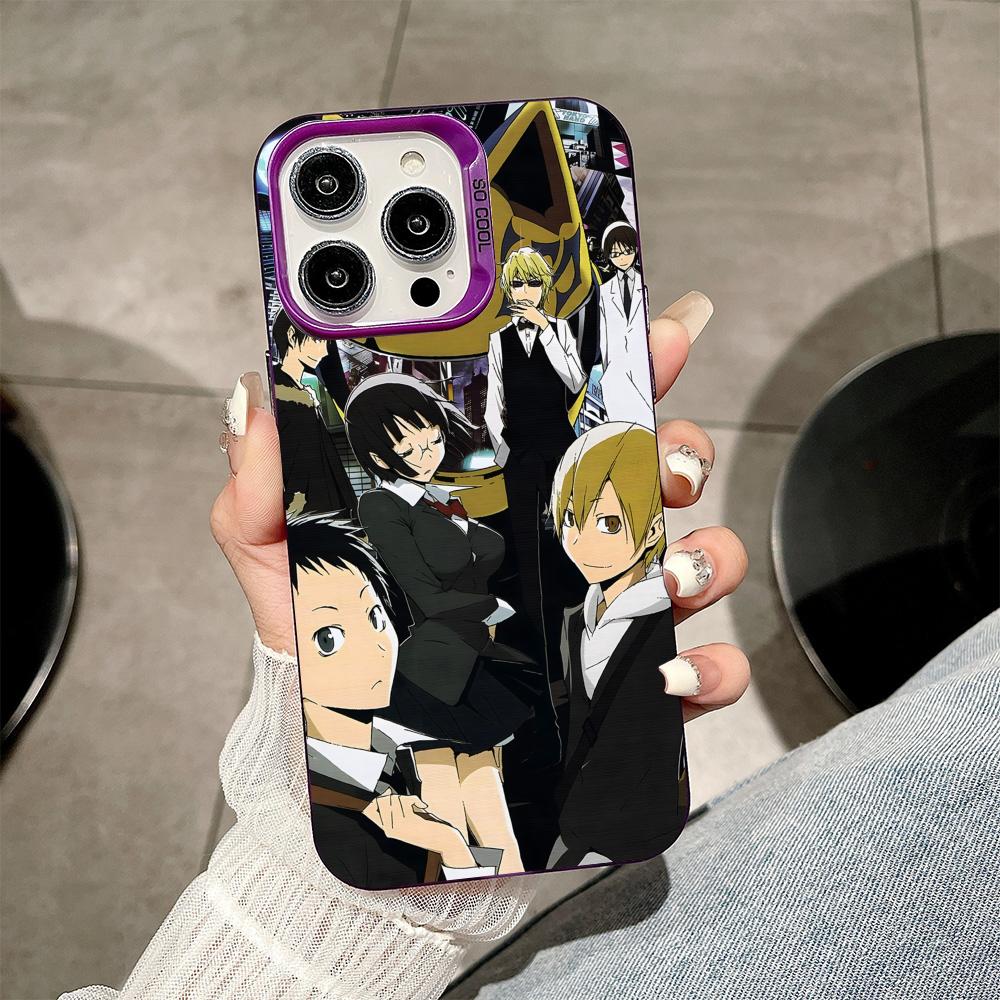 Anime Durarara Phone Case for iPhone 17 16 15 14 13 12 11 X XR XS Air Pro Max Plus Purple Colorful Silver Cover