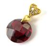 [M7065] - Gold Plated Garnet 'Sissi' Pendant