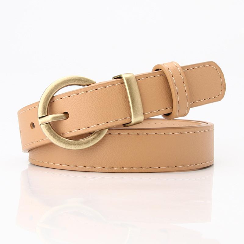 Womens Simple Pu Leather Belt With Alloy Buckle For Fashionable Office And Casual Looks