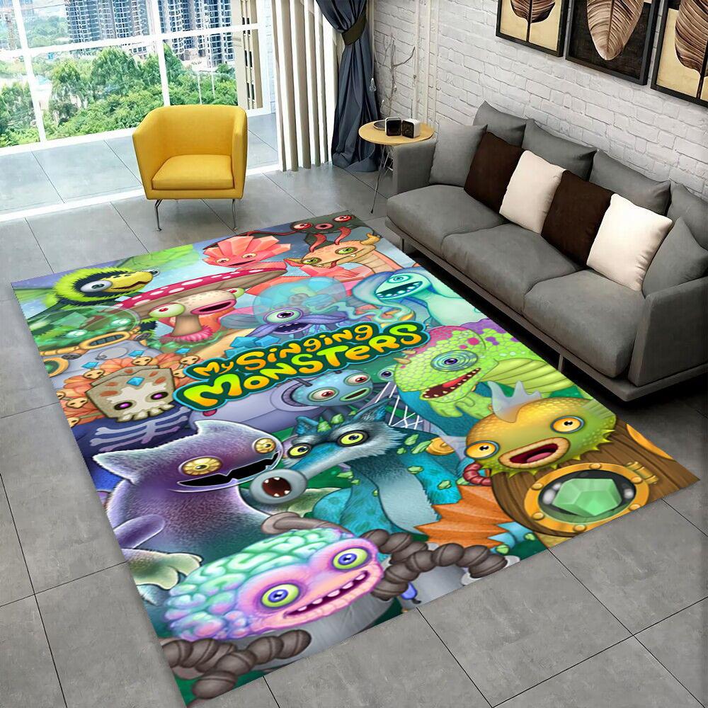 3D My Singing Monsters Видеоигра Мультфильм Коврик, ковер для дома Гостиная Спальня Диван Коврик Декор, детский нескользящий напольный коврик