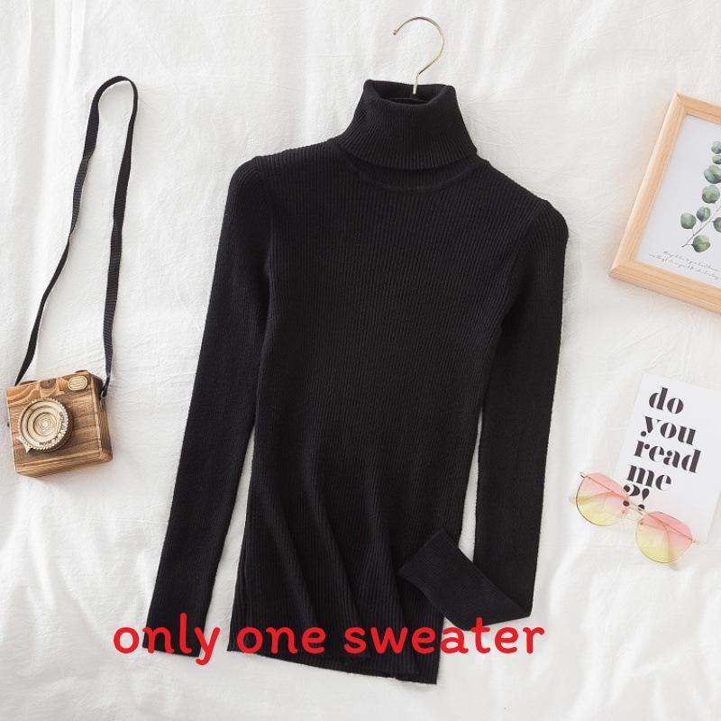 Elegant Knit Sweater For Women With High Neck Slim Fit Long Sleeve Casual Wear