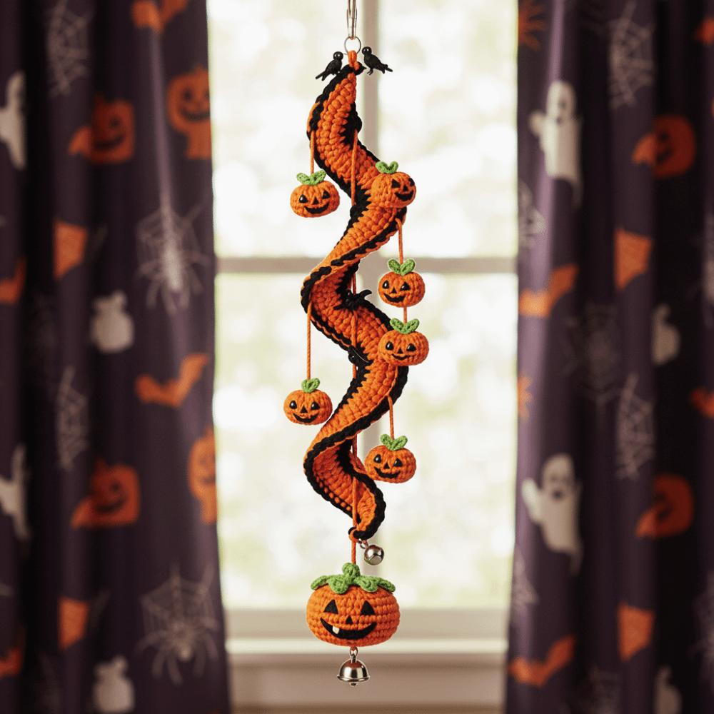 Cotton-filled Knit Hanging Decoration Craft Set Spiral Halloween Crochet Ornament Yarn Kit Home