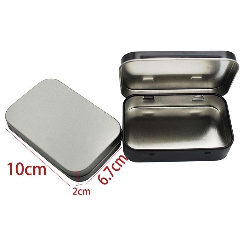 2 шт., серебристый, черный, золотой флип-коробка для хранения, набор для выживания, олово, маленький пустой металлический корпус-органайзер для денег, монет, конфет, ключей