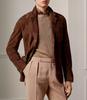 Stylish Casual Formal Party Brown Pure Suede Leather Blazer Men Coat Handmade