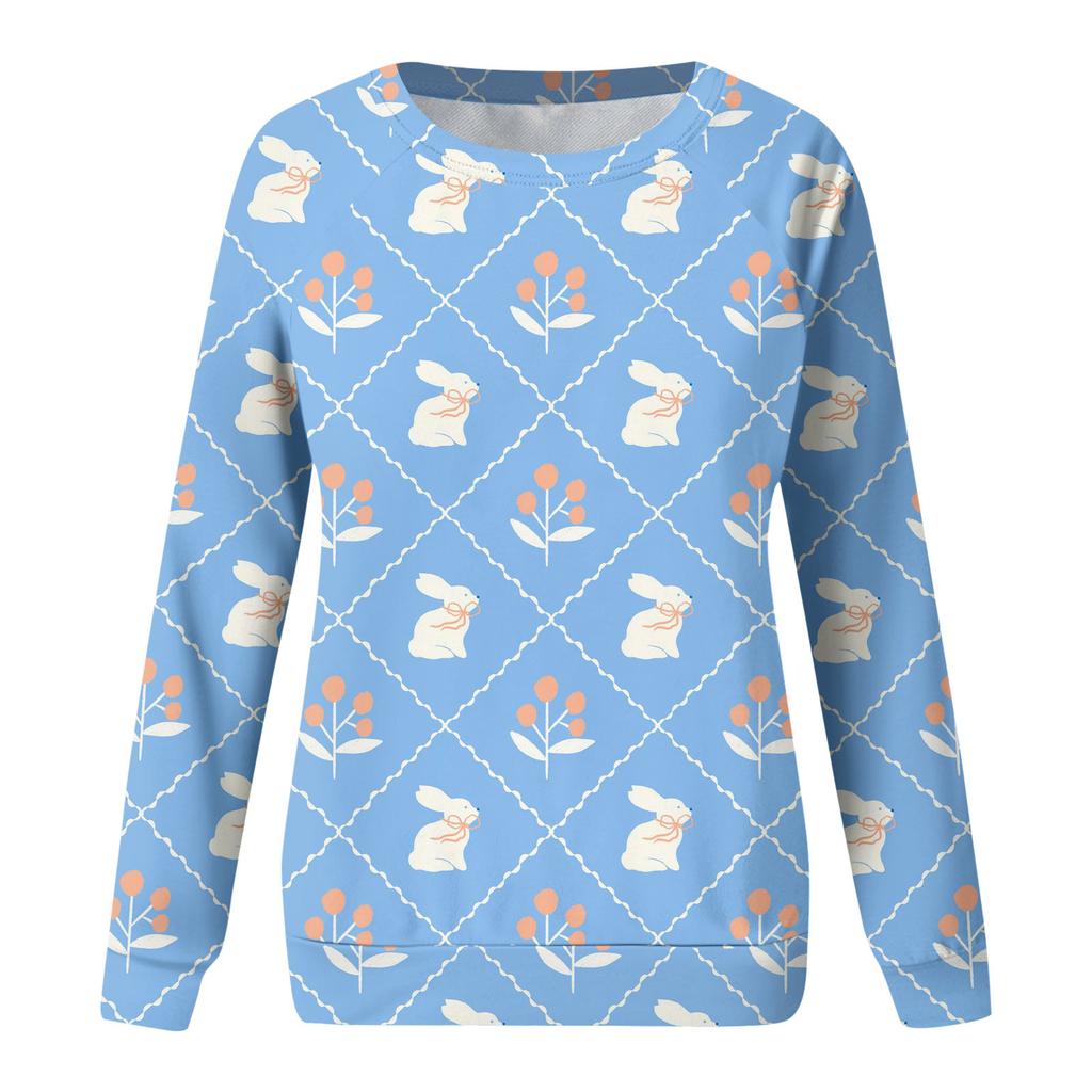 Женская мода повседневная толстовка с длинным рукавом и круглым вырезом с принтом