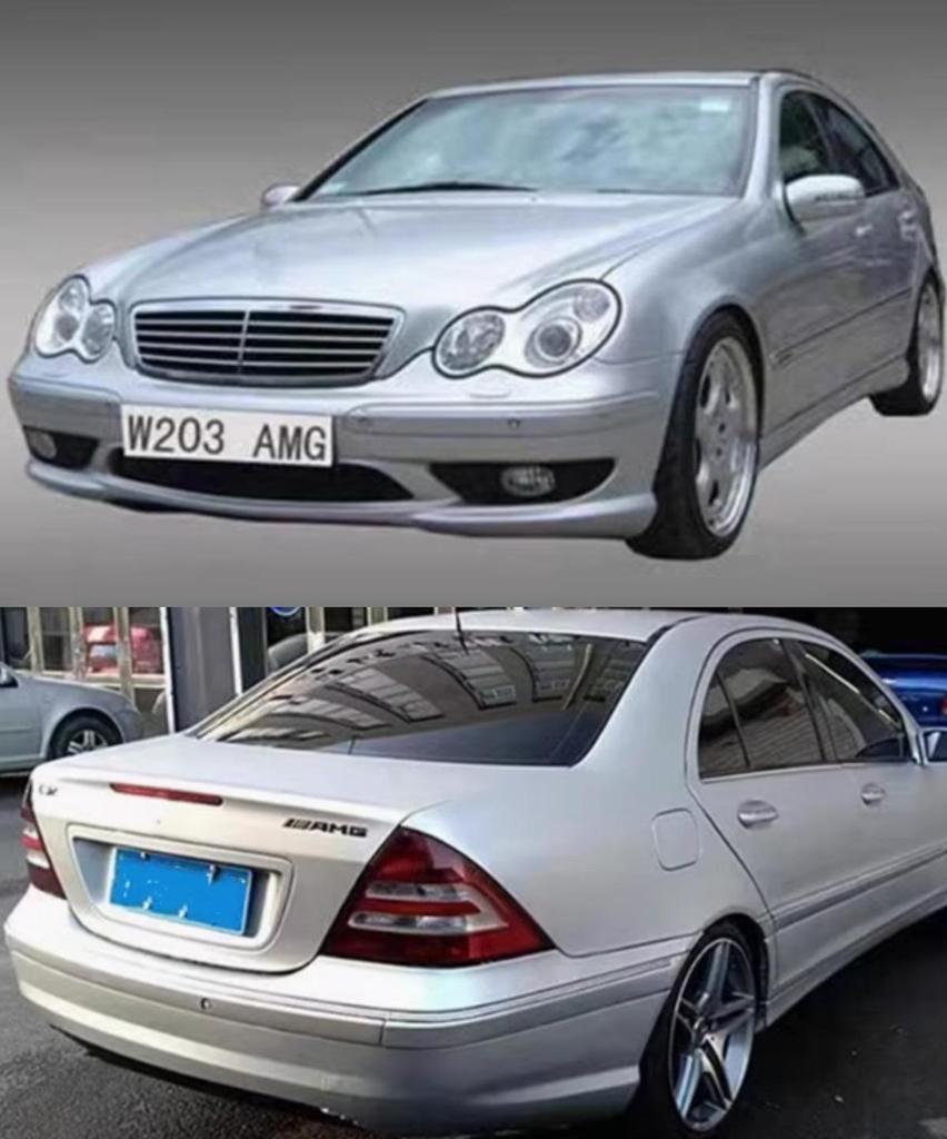 2000-2007 Mercedes C-Class W203 C32/AMG Body Kit: Front & Rear Bumpers, Side Skirts