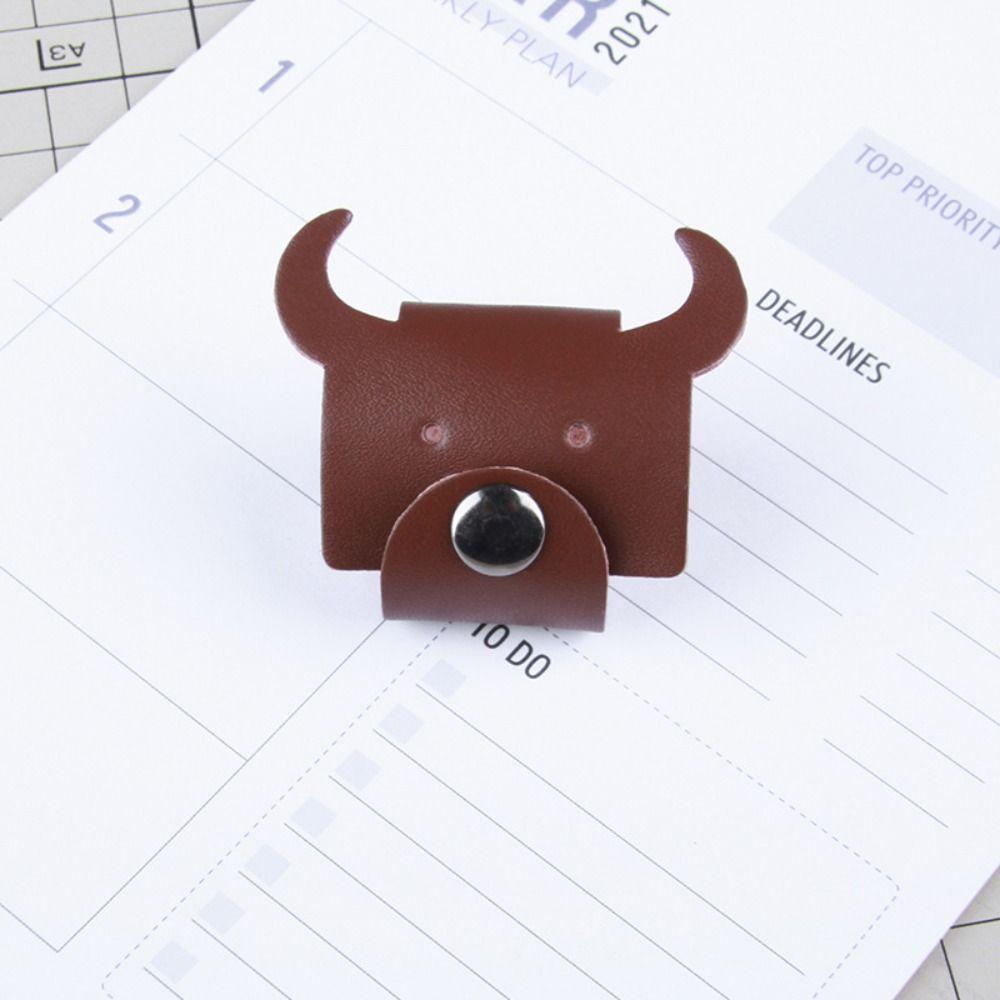 Earphone Cord Organizer Cute Animal Leather Cable Winder Anti Loss Cable Protector Clip Cartoon Bear/cattle